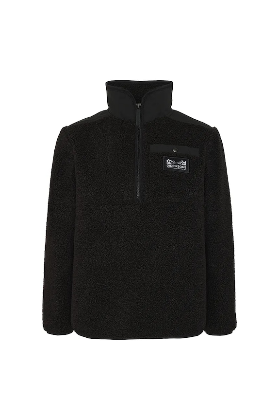 Mikina Didriksons EXA KIDS HALF Z 505638.9BYA čierna AW25