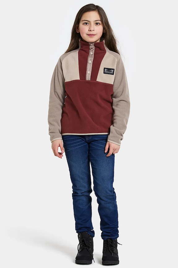 Didriksons bluză copii YOKTO K 1/2 BTN 2 burgundia 505780.9BYA
