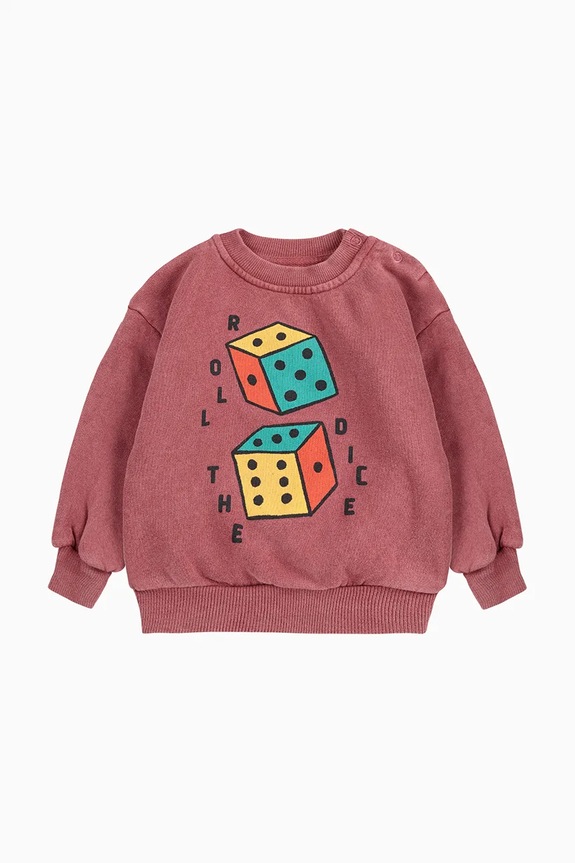 Bobo Choses hanorac de bumbac pentru bebeluși Roll The Dice 225AB048 roz AW25