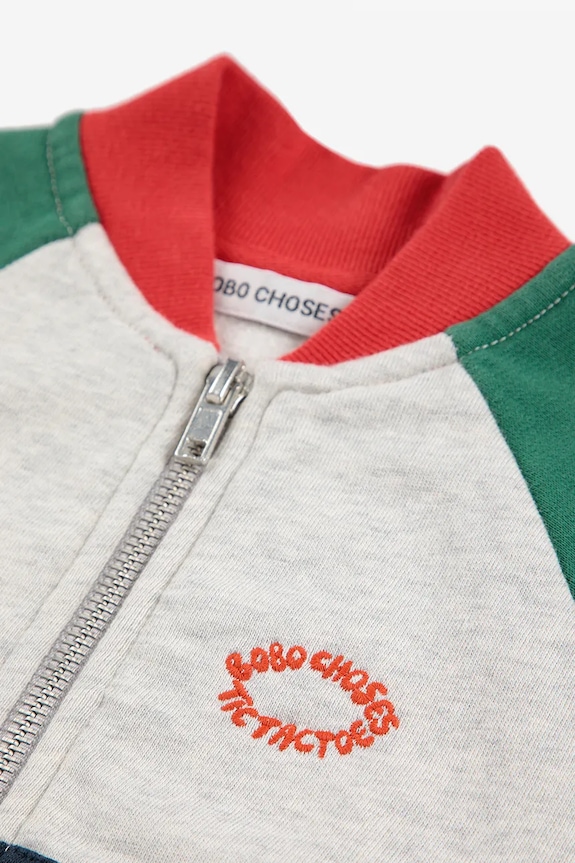 Bobo Choses bluza bawełniana niemowlęca Tic Tac Toe szary 225AB061