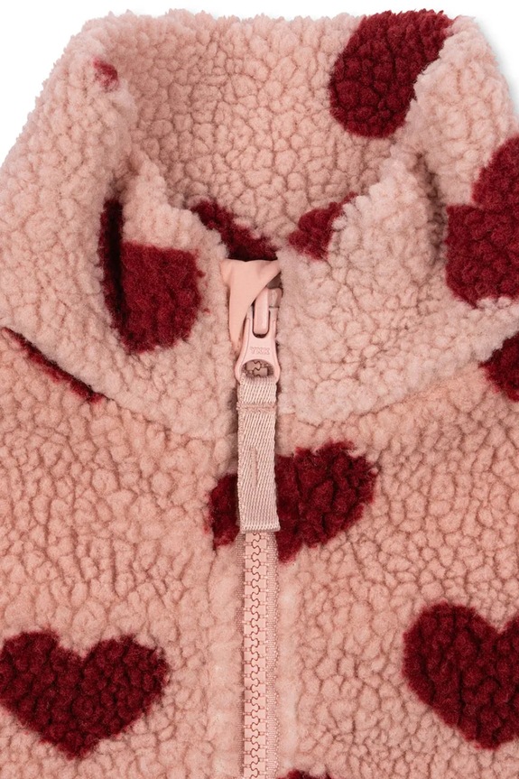 Chłopiec Konges Sløjd bluza polarowa dziecięca JODY TEDDY HALF ZIP GRS KS104067.9BYA różowy