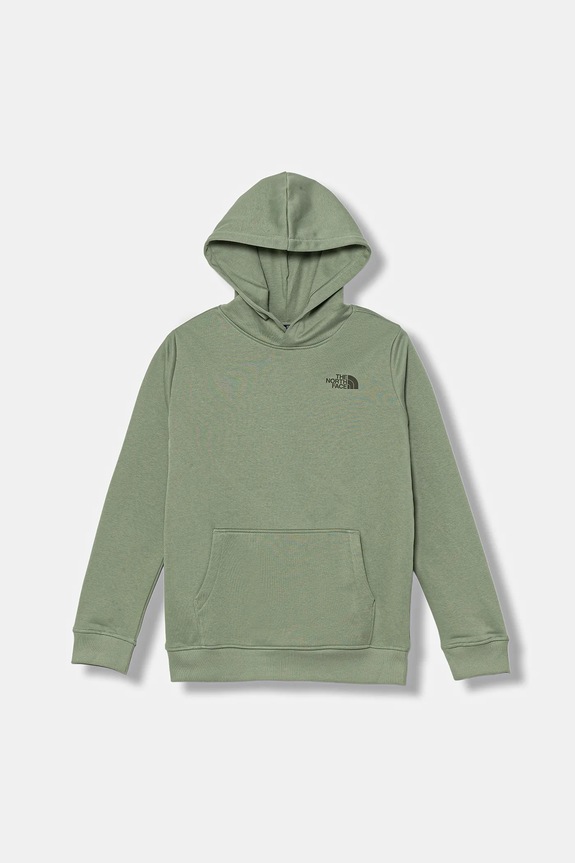 The North Face bluză copii TEEN BOX NSE REGULAR HOODIE print verde NF0A89H9DI21