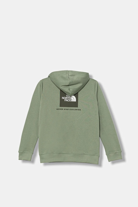 The North Face bluză copii TEEN BOX NSE REGULAR HOODIE NF0A89H9DI21 verde AW25