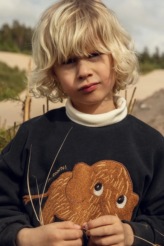 Mini Rodini hanorac de bumbac pentru copii Mammoth 25720147