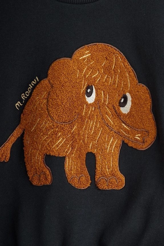 Mini Rodini hanorac de bumbac pentru copii Mammoth negru 25720147