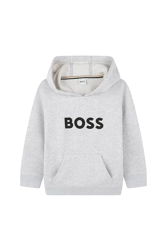 Detská mikina BOSS s kapucňou sivá J52351.162.174