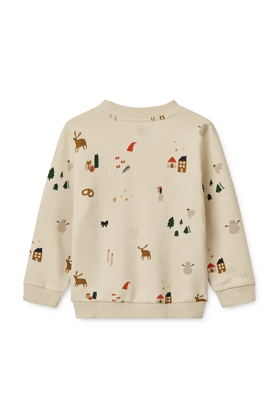 Otroški bombažen pulover Liewood Thora Printed Sweatshirt LW20357.9BYA bež AW25