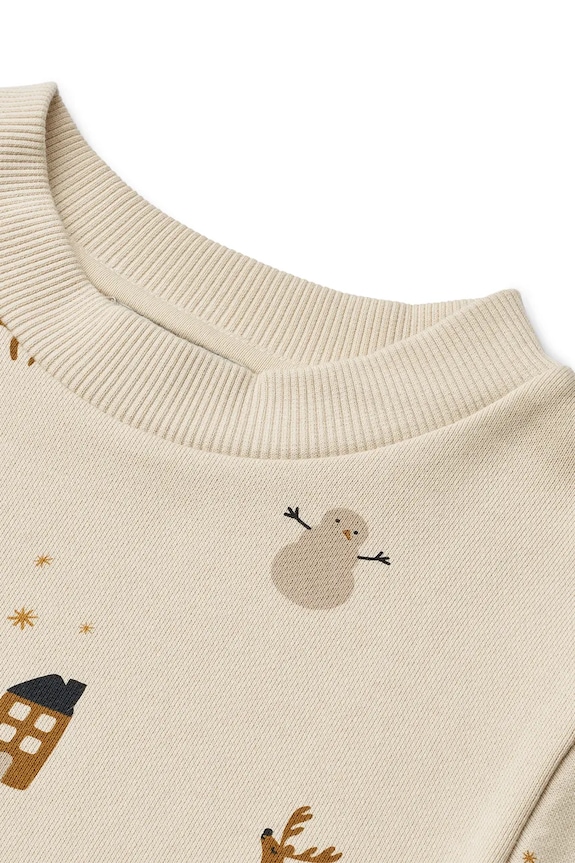 Deklice Otroški bombažen pulover Liewood Thora Printed Sweatshirt LW20357.9BYA bež