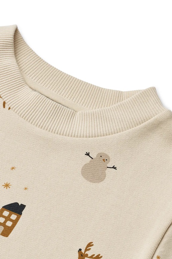 Deklice Otroški bombažen pulover Liewood Thora Printed Sweatshirt LW20357.9BYA bež