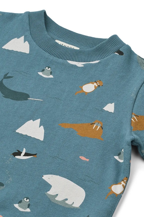 Αγορίστικα Παιδική βαμβακερή μπλούζα Liewood Thora Printed Sweatshirt LW20357.9BYA μπλε