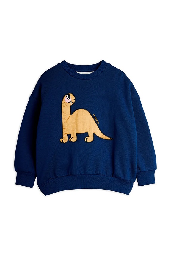 Detská bavlnená mikina Mini Rodini Dino 25720116 tmavomodrá AW25