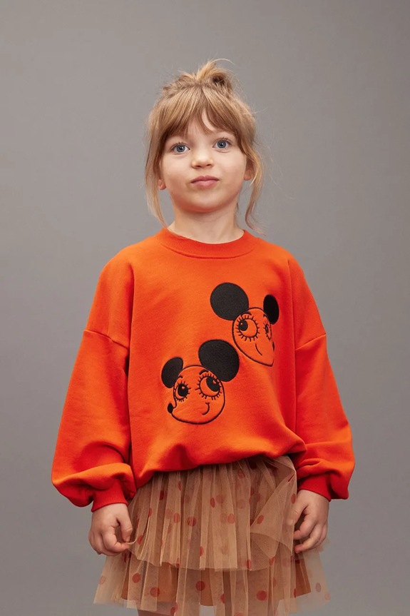 Mini Rodini bluza bawełniana dziecięca Ritzratz nadruk czerwony 25720140