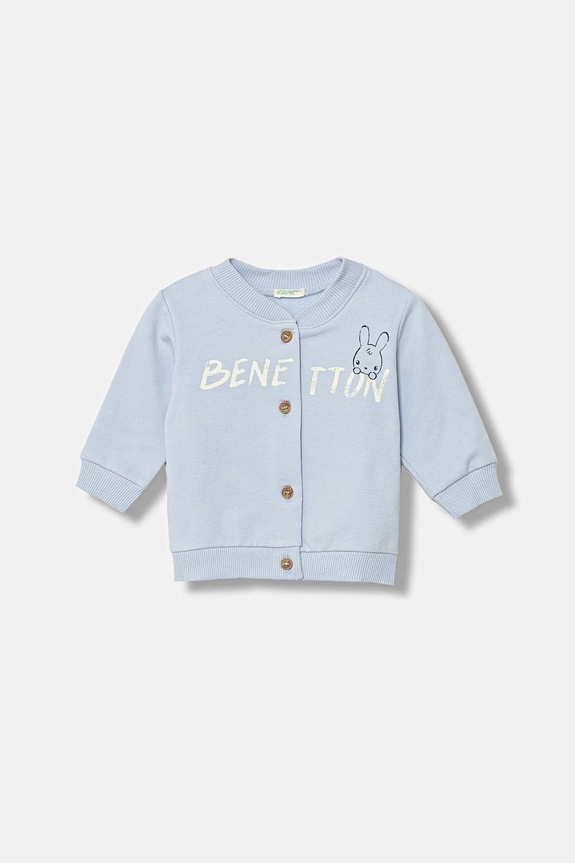 Kojenecká mikina United Colors of Benetton bez kapuce modrá 3K1CA501S.W.Seasonal