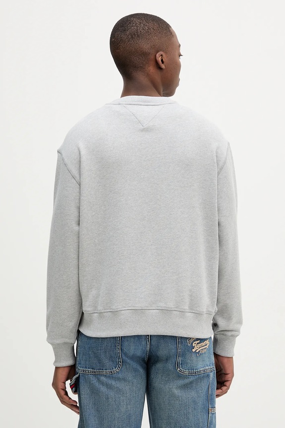 Bavlnená mikina Tommy Jeans DM0DM21614 sivá AW25