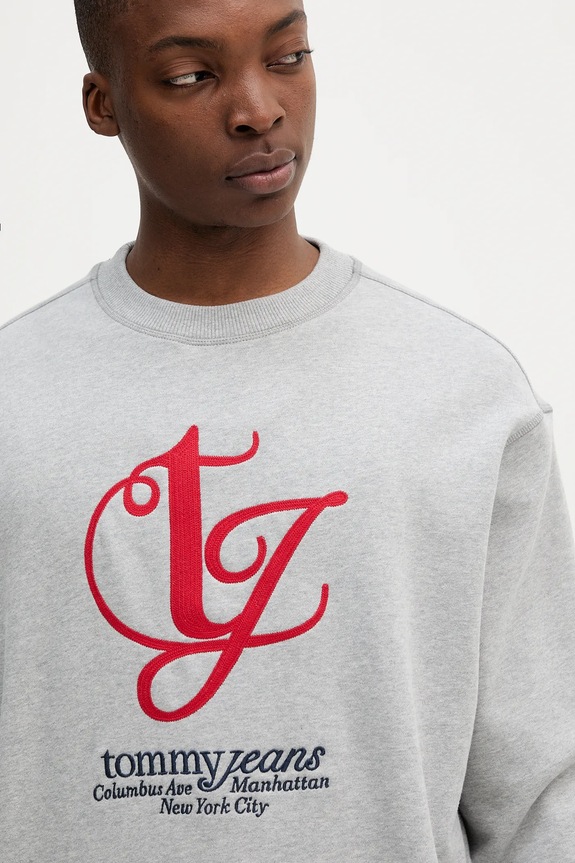 Oblečenie Bavlnená mikina Tommy Jeans DM0DM21614 sivá