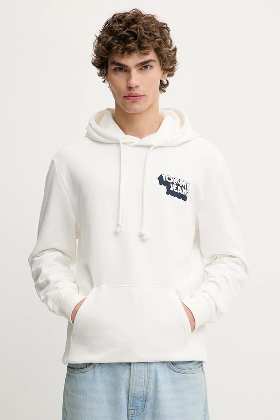 Oblečenie Bavlnená mikina Tommy Jeans DM0DM21625 biela