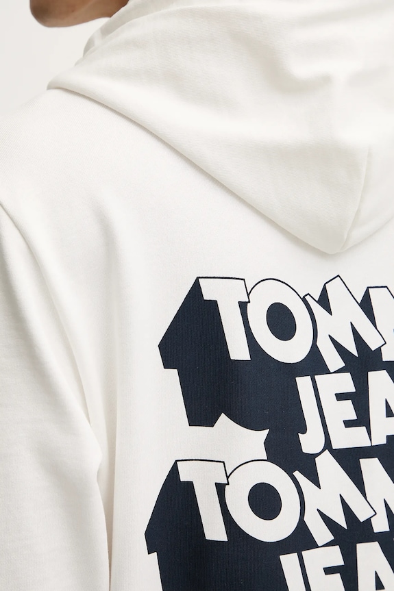 Bavlnená mikina Tommy Jeans DM0DM21625 biela