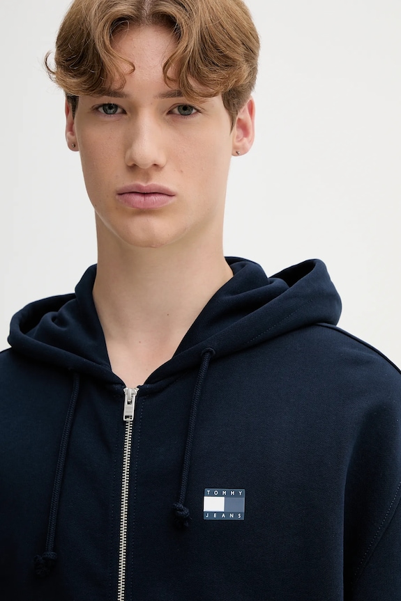 Tommy Jeans hanorac de bumbac bleumarin DM0DM21626