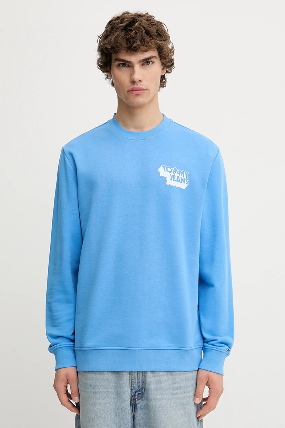 Tommy Jeans felpa in cotone senza blu DM0DM21640