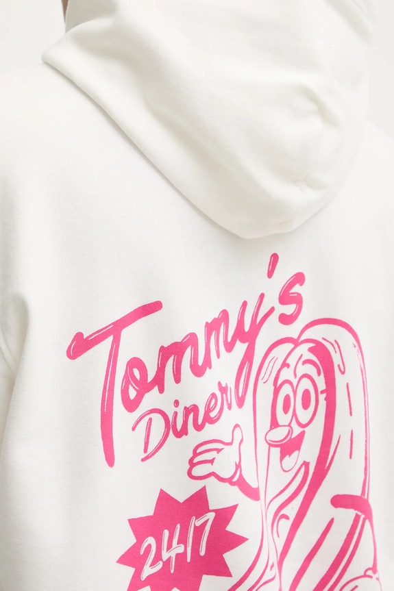 Tommy Jeans felpa in cotone DM0DM21798 bianco