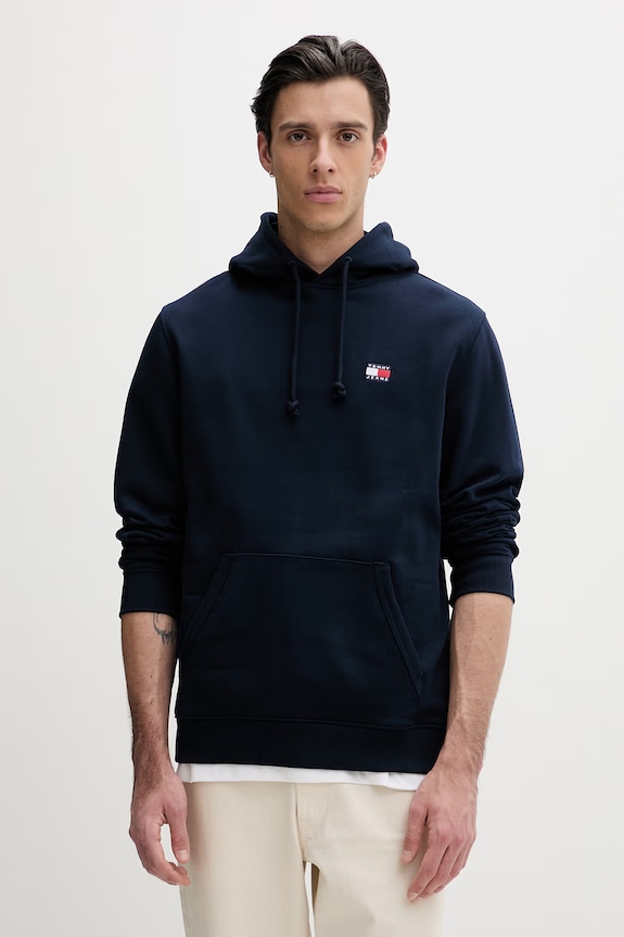 Tommy Jeans hanorac cu glugă bărbătesc din bumbac bleumarin DM0DM21922