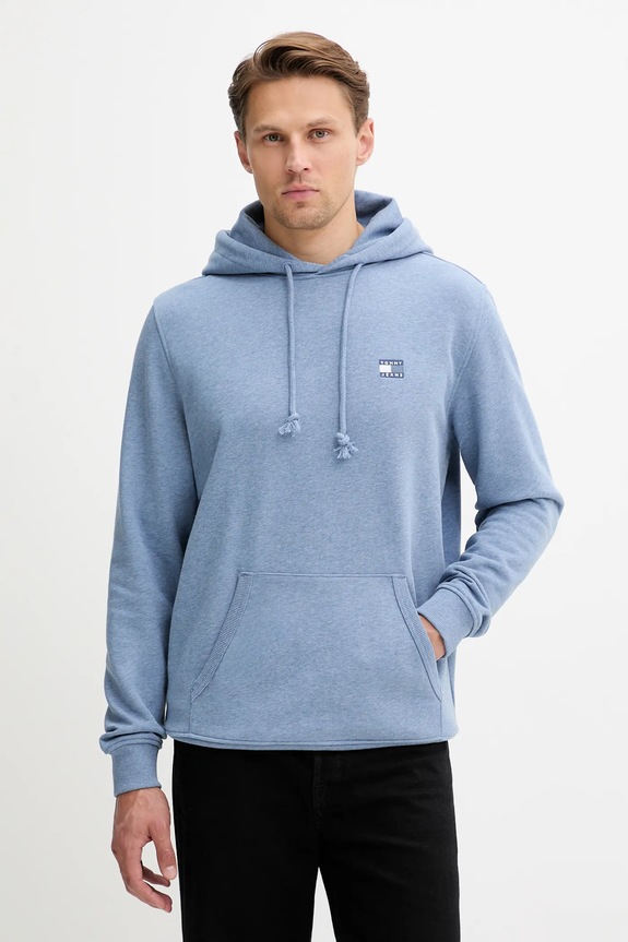 Tommy Jeans bluza z kapturem męska bawełniana bawełna niebieski DM0DM21922