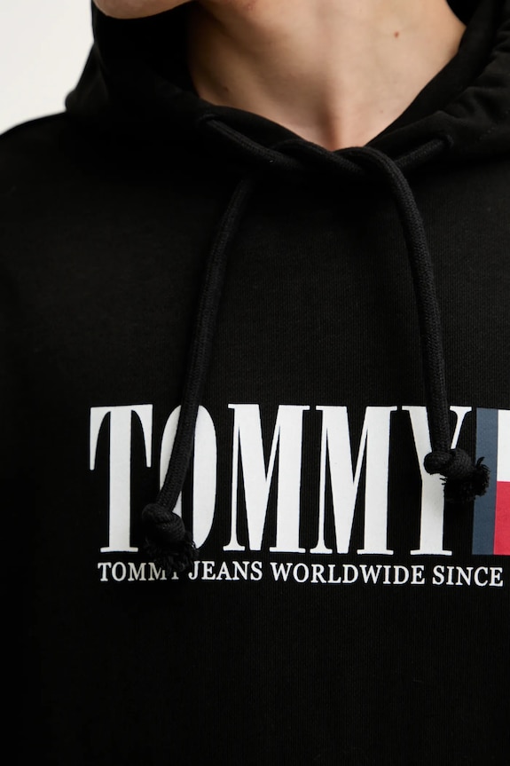 Tommy Jeans felpa in cotone DM0DM22144 nero
