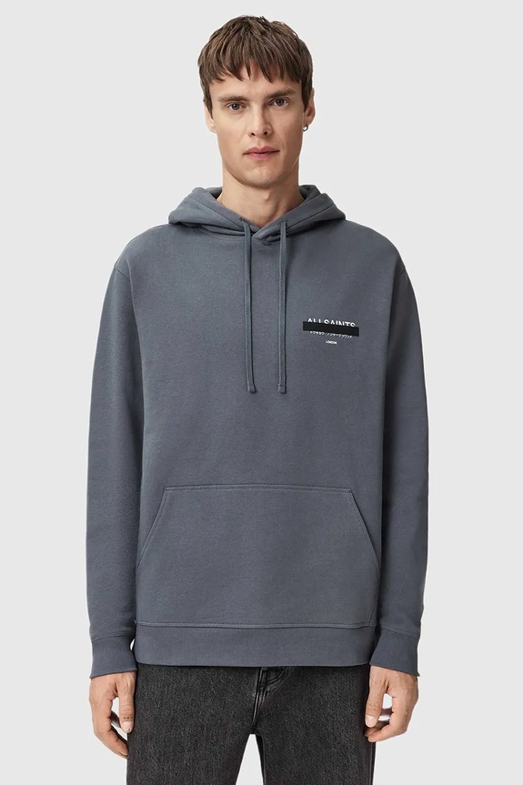 AllSaints hanorac de bumbac REDACT M001NC albastru SS26