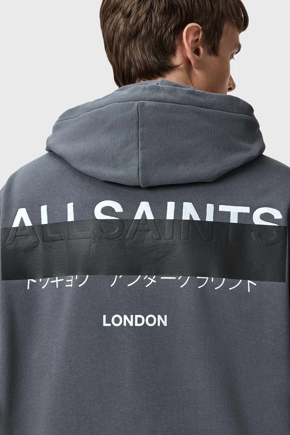 AllSaints hanorac de bumbac REDACT M001NC albastru