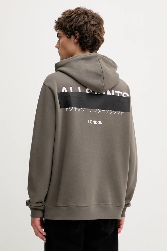 Îmbrăcăminte AllSaints hanorac de bumbac REDACT M001NC verde
