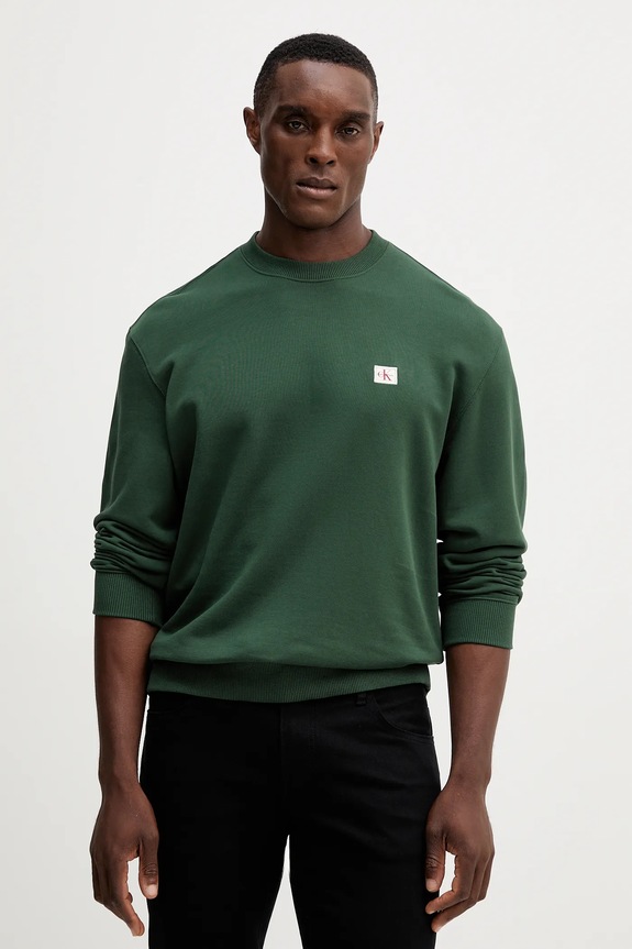 Μπλούζα Calvin Klein Jeans χωρίς κουκούλα πράσινο LV04RC273G