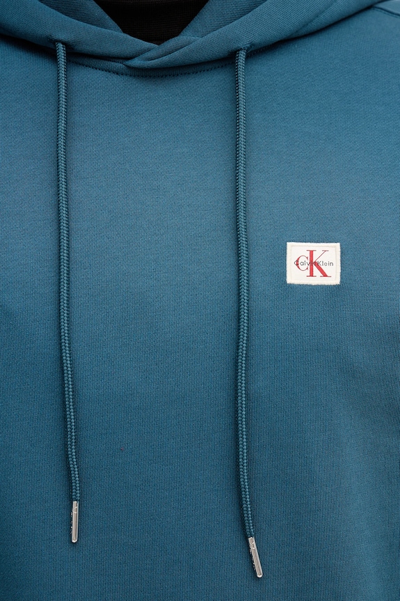 Calvin Klein Jeans bluza z kapturem męska bawełniana LV04RC274G turkusowy