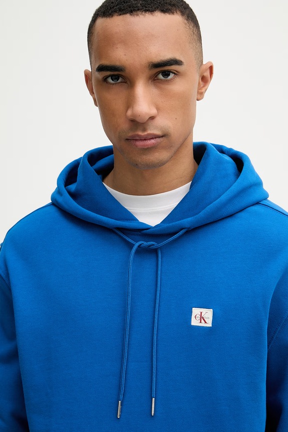 Calvin Klein Jeans hanorac cu glugă bărbătesc din bumbac albastru LV04RC274G