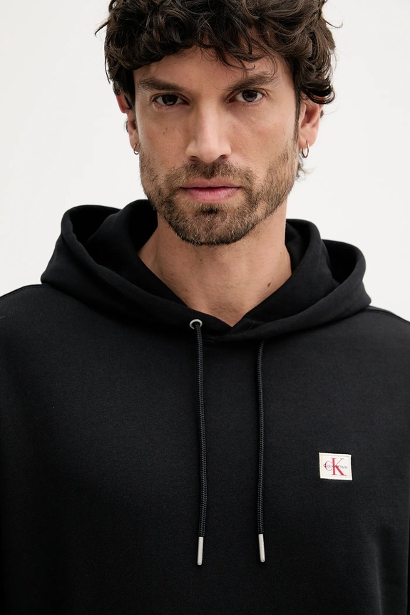 Oblečenie Calvin Klein Jeans mikina s kapucňou pánska bavlnená LV04RC274G čierna