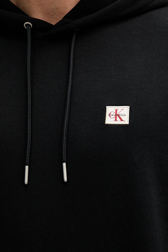 Calvin Klein Jeans mikina s kapucňou pánska bavlnená čierna LV04RC274G