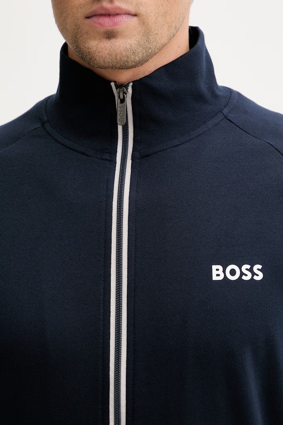 BOSS mikina na zips pánska bavlnená Authentic Jacket Z 50545564 tmavomodrá