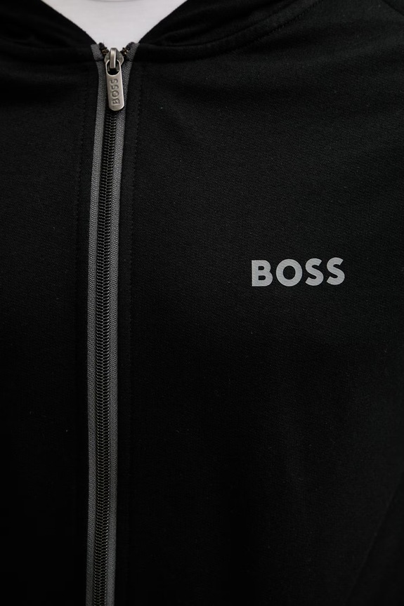 BOSS μπλούζα lounge ανδρική βαμβακερή Authentic Jacket H 50545573 μαύρο