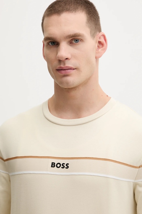 BOSS hanorac de bumbac Iconic Sweatshirt bej 50545589