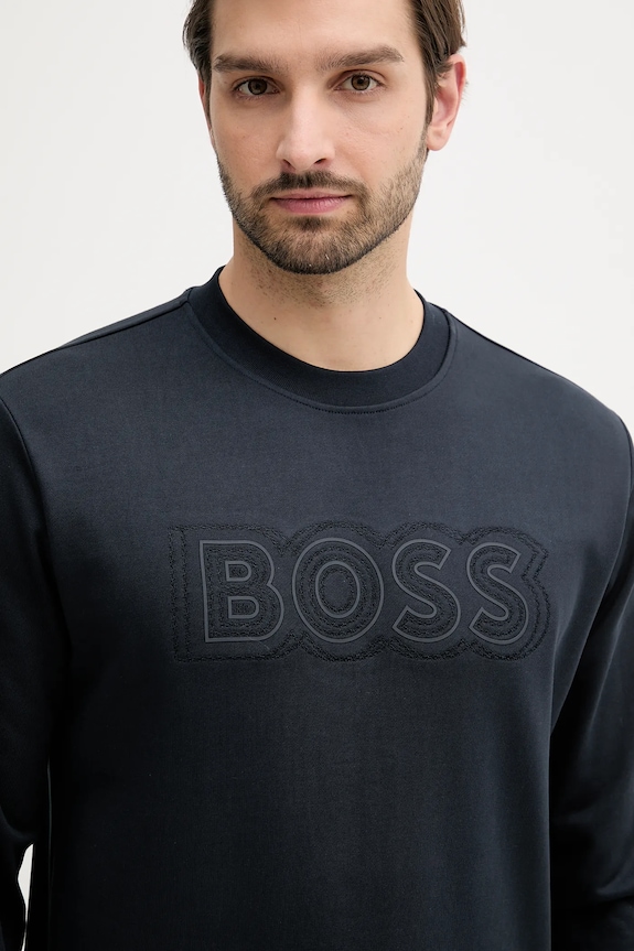 Bavlnená mikina BOSS C-Soleri 214 tmavomodrá 50543914