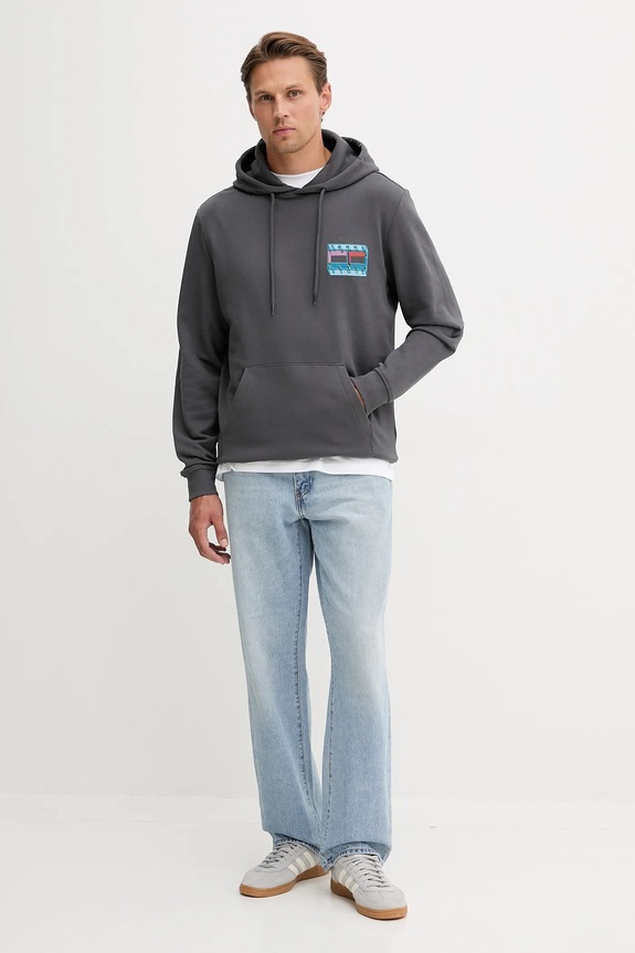 Βαμβακερή μπλούζα Tommy Jeans DM0DM22077 γκρί AW25