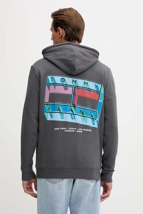 Ρούχα Βαμβακερή μπλούζα Tommy Jeans DM0DM22077 γκρί