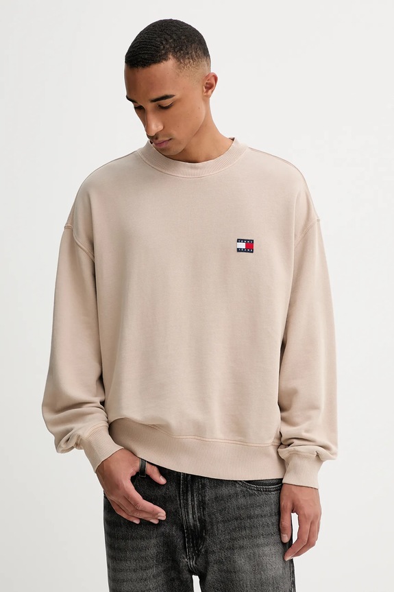 Odzież Tommy Jeans bluza bawełniana DM0DM22079 beżowy