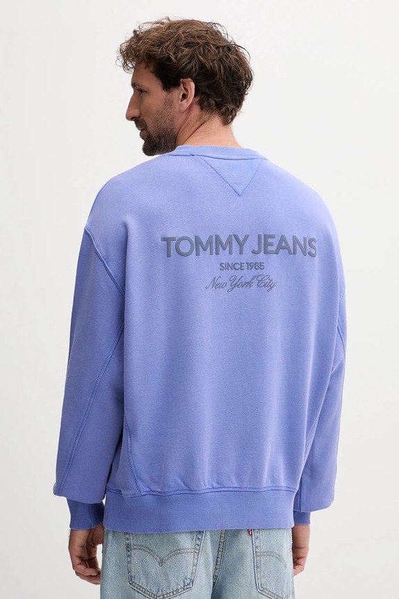 Tommy Jeans bluza bawełniana DM0DM22079 niebieski AW25
