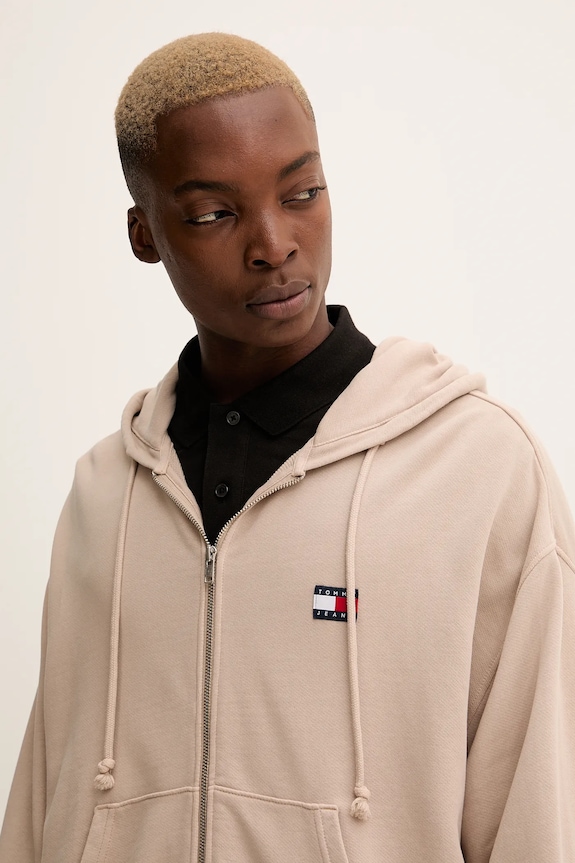 Bavlnená mikina Tommy Jeans béžová DM0DM22080