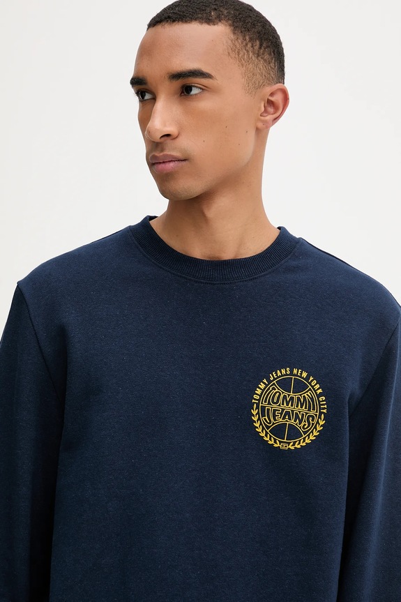 Tommy Jeans pamut melegítőfelső sötétkék DM0DM22081