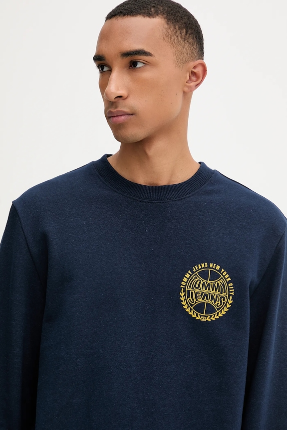 Tommy Jeans pamut melegítőfelső sötétkék DM0DM22081