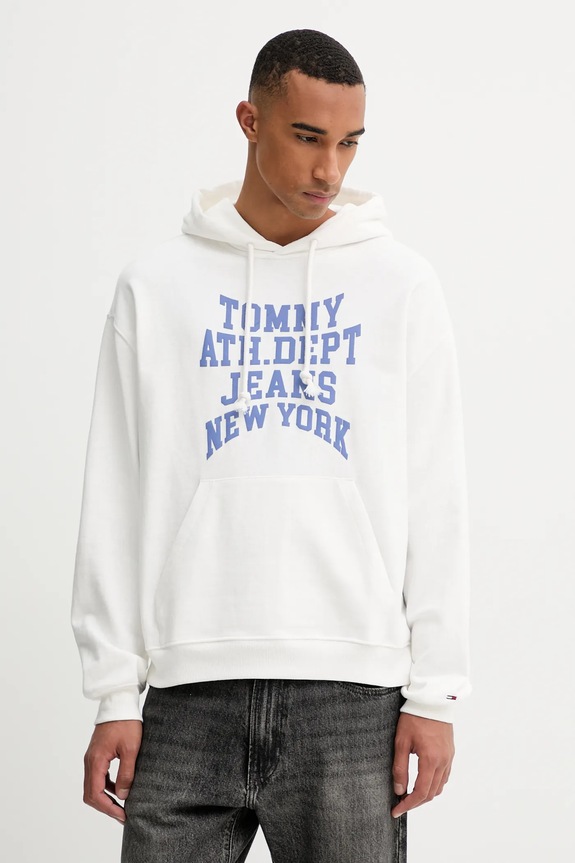 Bavlnená mikina Tommy Jeans bavlna biela DM0DM22082