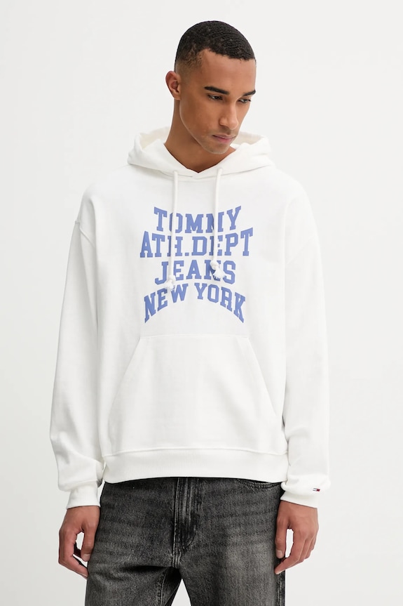 Bavlnená mikina Tommy Jeans bavlna biela DM0DM22082