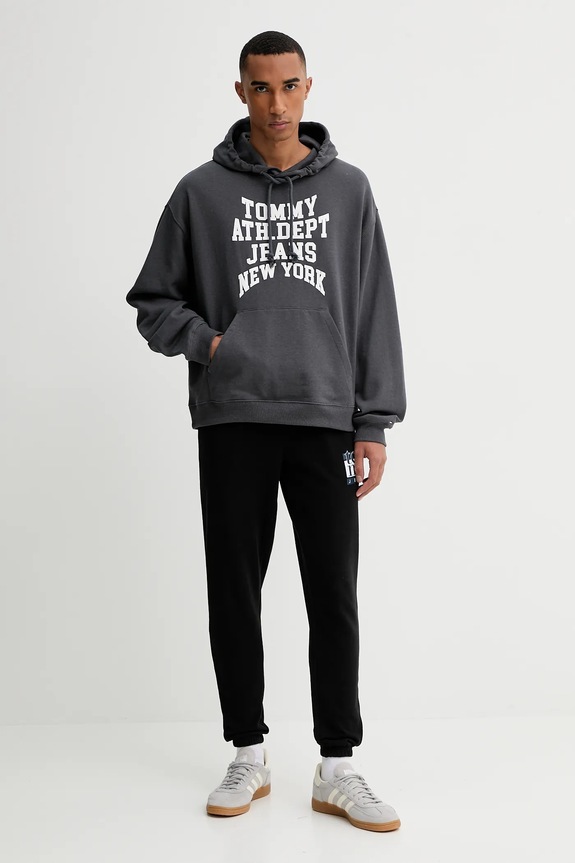 Bavlnená mikina Tommy Jeans DM0DM22082 sivá AW25