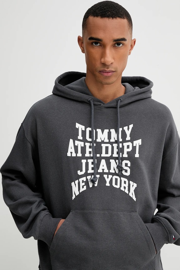 Bavlnená mikina Tommy Jeans sivá DM0DM22082